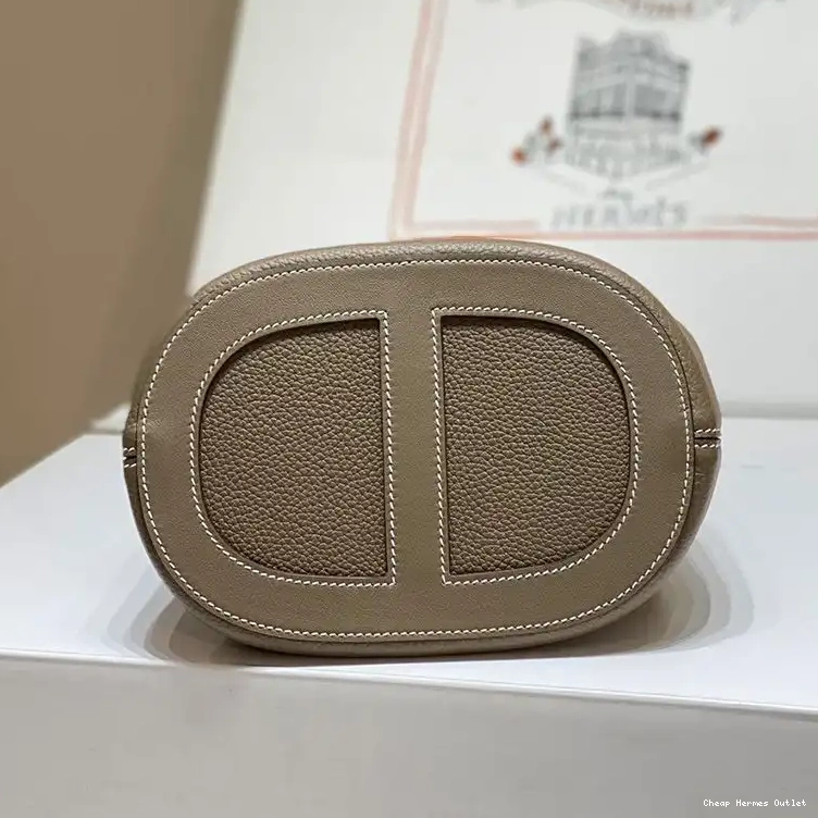 Affordable Leather Hermes In-The-Loop Clemence Hardware Palladium In 18 Khaki Bag 0421